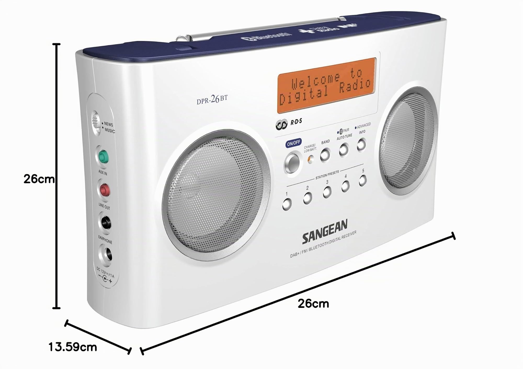 sangean-dpr-26-bt-radio-portatile-dab-fm-bluetooth-bianca image 3