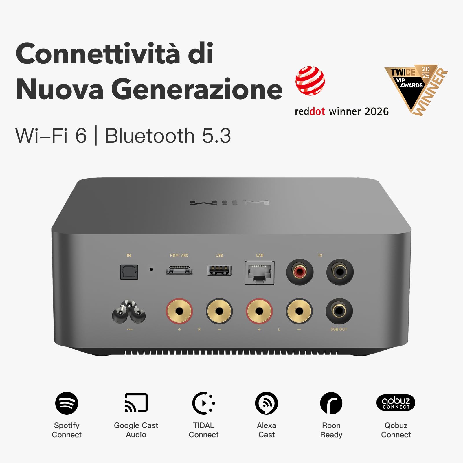 wiim-amp-ultra-amplificatore-stereo-streaming-hdmi-arc-grigio image 2