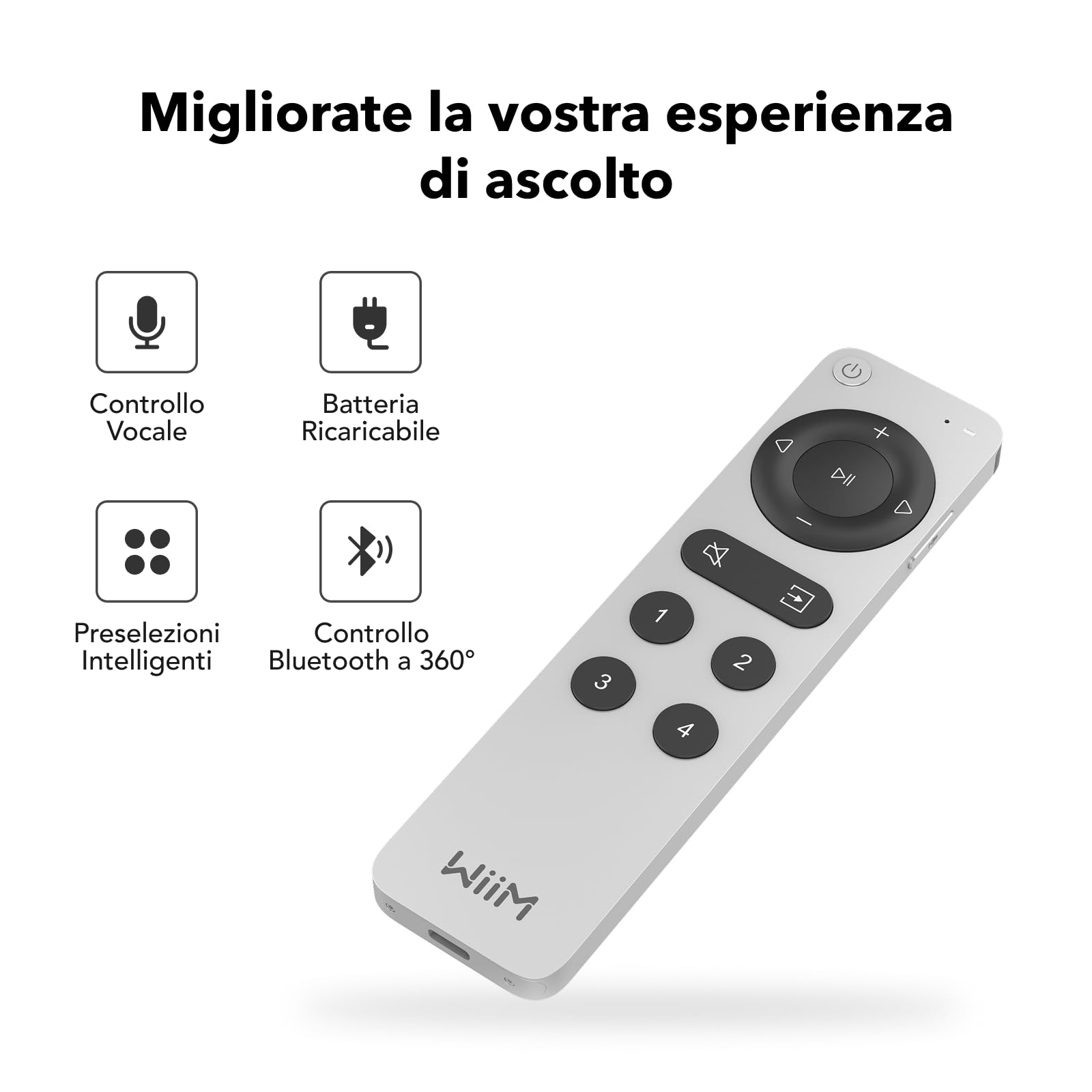 wiim-voice-remote-2-telecomando-bluetooth-con-preset-e-usb-c image 5