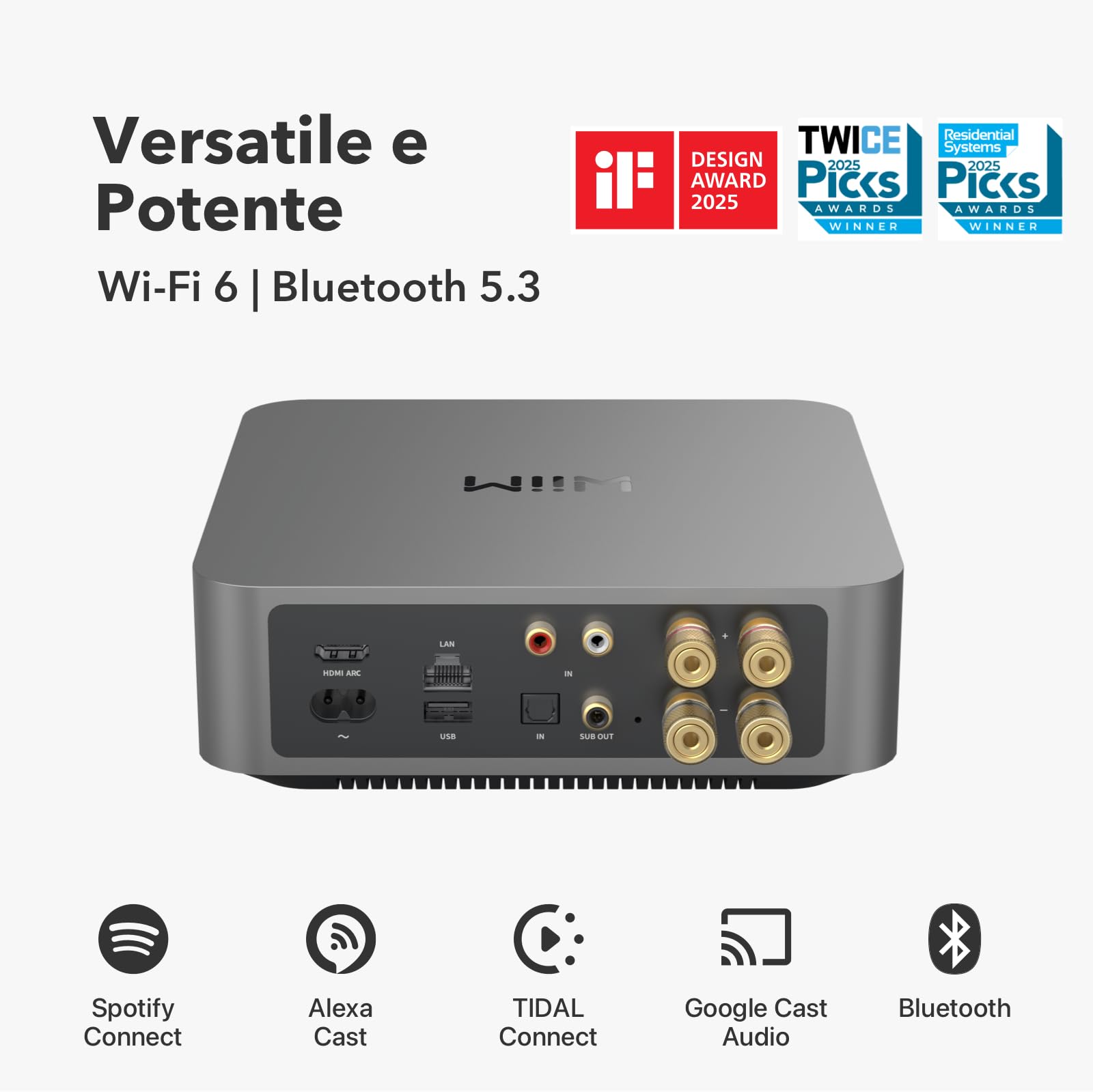 wiim-amp-pro-amplificatore-streaming-60w-per-tv-e-diffusori-passivi image 2