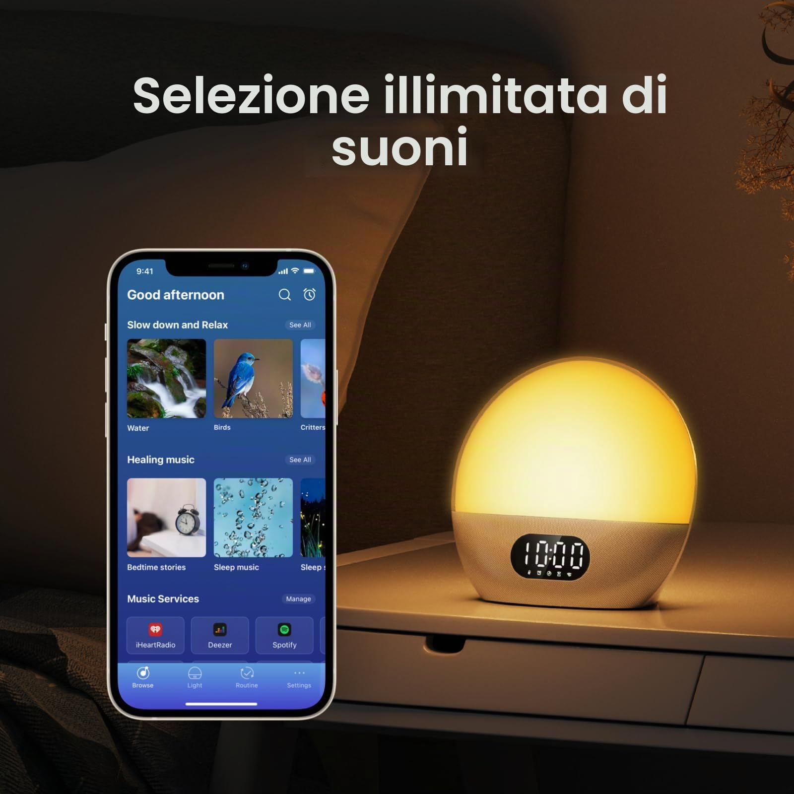 wiim-wake-up-light-sveglia-alba-con-alexa-argento-lucido image 7