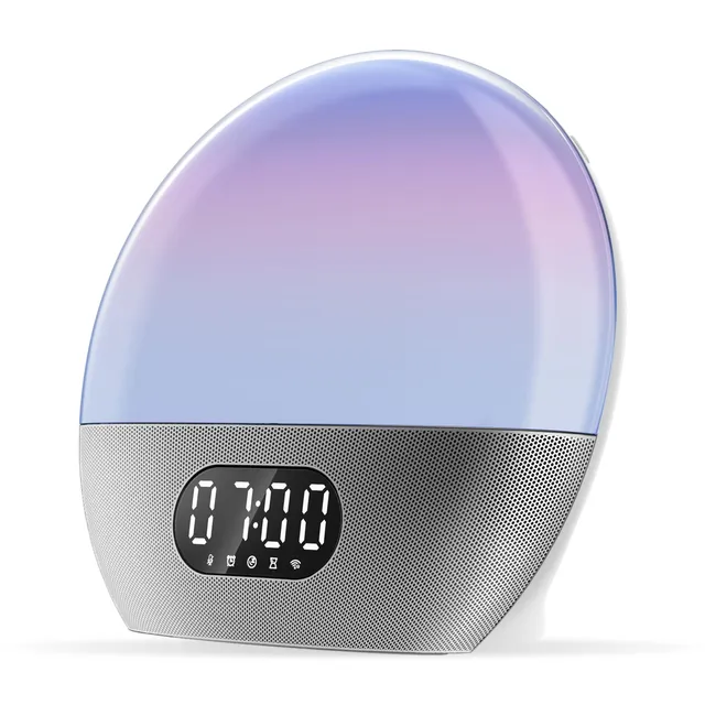 wiim-wake-up-light-sveglia-alba-con-alexa-argento-lucido image 1